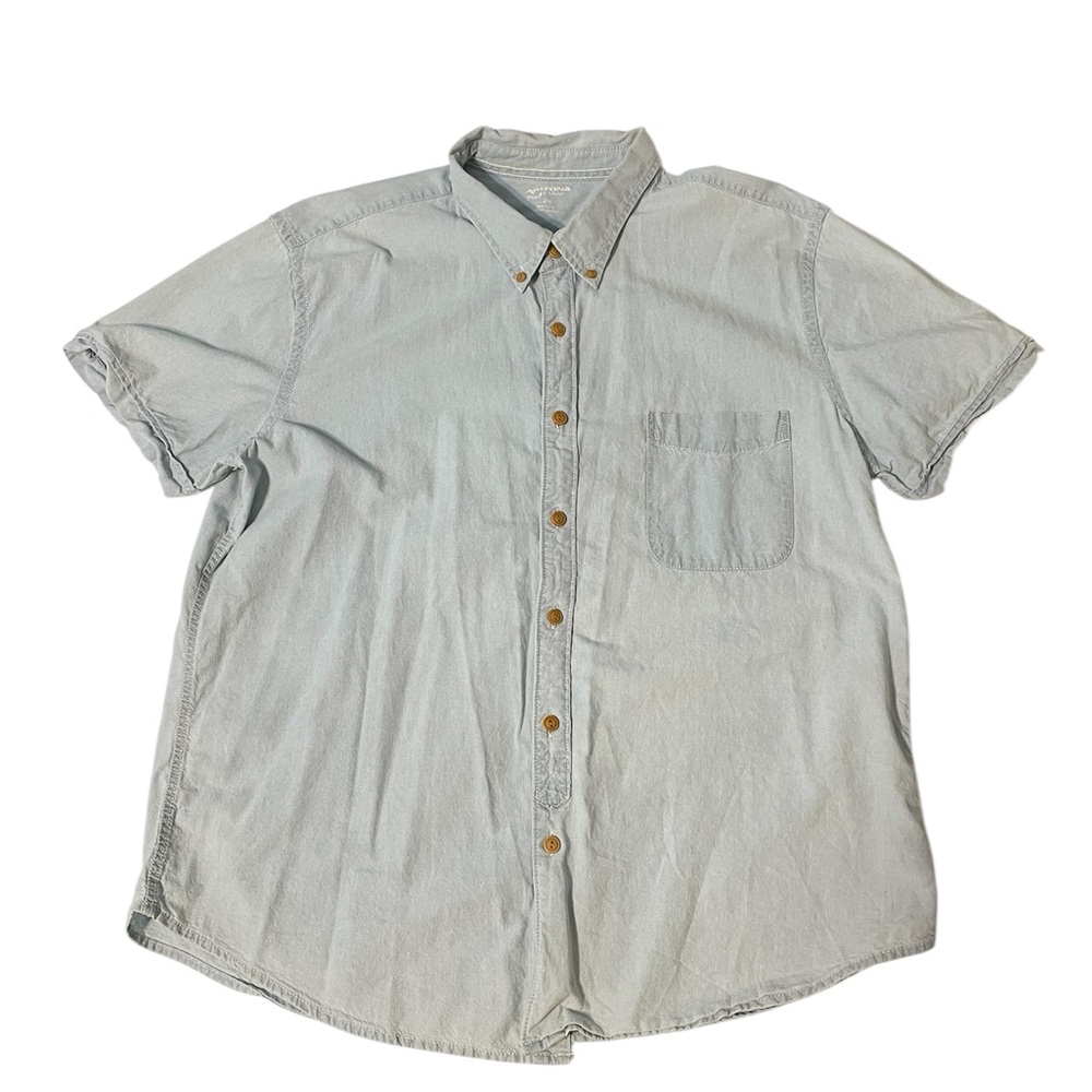 Arizona Jean Company Light Blue Casual Button Down Short Sleeve Shirt Size 2XL